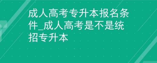 成人高考專升本報名條件_成人高考是不是統(tǒng)招專升本