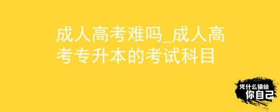 成人高考難嗎_成人高考專升本的考試科目