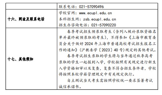 2024华东政法大学春季高考招生简章 招生专业及计划