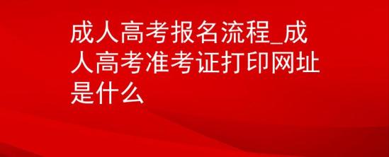 成人高考报名流程_成人高考准考证打印网址是什么