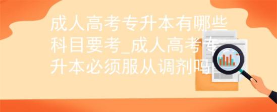 成人高考專升本有哪些科目要考_成人高考專升本必須服從調(diào)劑嗎