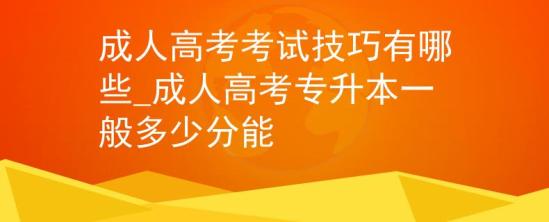 成人高考考試技巧有哪些_成人高考專升本一般多少分能