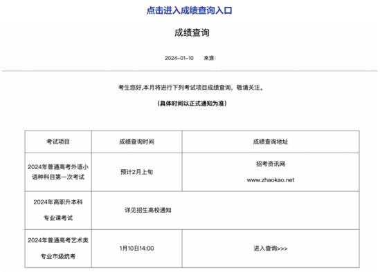 天津2024年藝術類專業(yè)市級統(tǒng)考成績查詢入口：