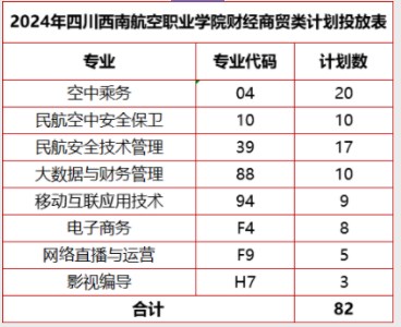 四川西南航空職業(yè)學(xué)院2024高職單招招生專業(yè)及計劃