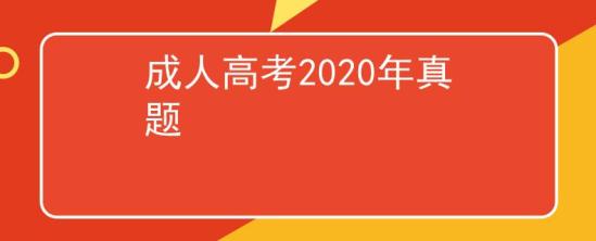 成人高考2020年真題