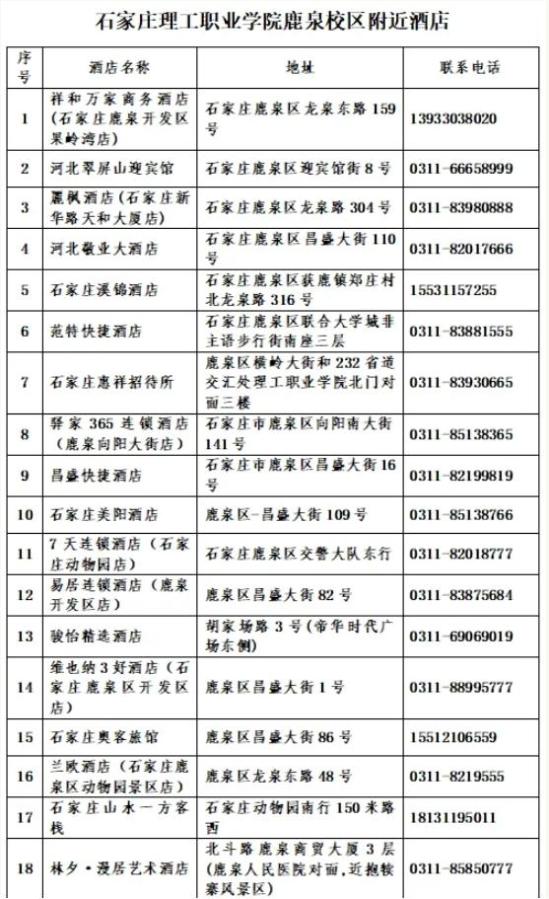 2024河北體育單招考點附近賓館匯總