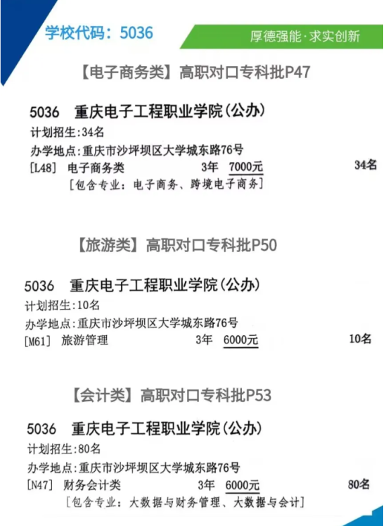 2024重慶電子工程職業(yè)學(xué)院高職分類考試學(xué)費(fèi)多少錢(qián)一年-各專業(yè)收費(fèi)標(biāo)準(zhǔn)