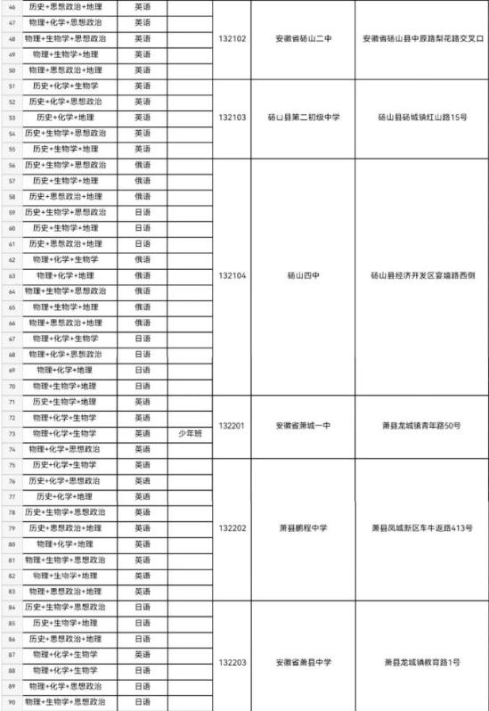 安徽省宿州市2024高考考點