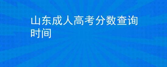 山东成人高考分数查询时间