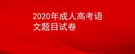 2020年成人高考语文题目试卷