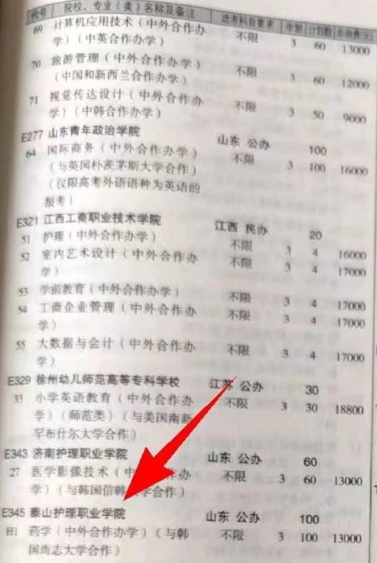 泰山護理職業(yè)學院中外合作辦學專業(yè)有哪些？