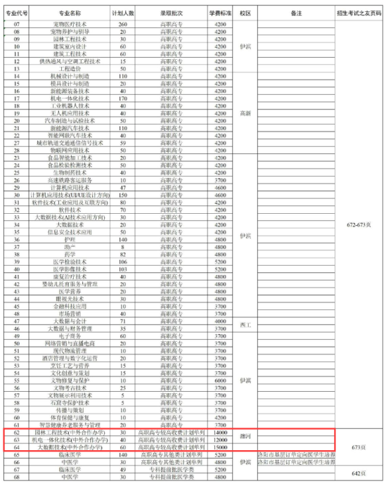 2024洛陽職業(yè)技術(shù)學院中外合作辦學招生計劃-各專業(yè)招生人數(shù)是多少