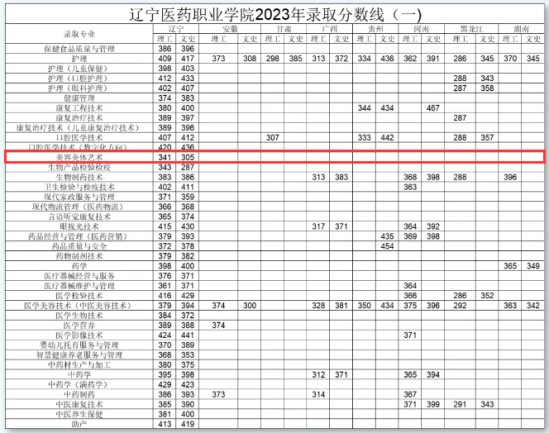 2023遼寧醫(yī)藥職業(yè)學(xué)院藝術(shù)類錄取分?jǐn)?shù)線