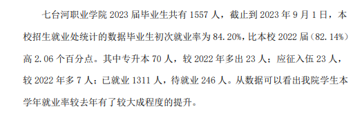 七臺河職業(yè)學院就業(yè)率及就業(yè)前景怎么樣