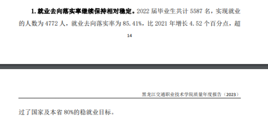 黑龙江交通职业技术学院就业率及就业前景怎么样