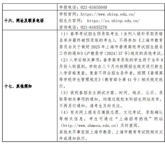 2025上海電力大學春季高考招生簡章 招生專業(yè)及計劃