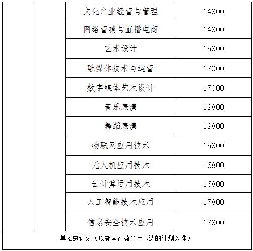 2025年長沙文創(chuàng)藝術(shù)職業(yè)學(xué)院單招招生計劃及專業(yè)